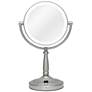 6_Zadro Satin Nickel 7" Wide Cordless LED Lighted Vanity Make-Up Mirror more views