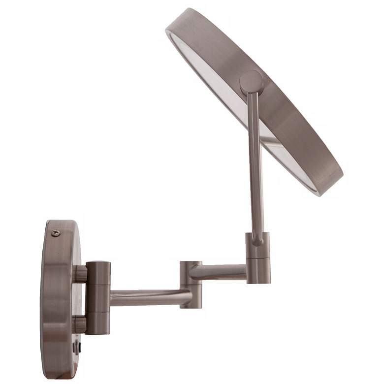 Image 7 Zadro Satin Nickel Battery Powered Adjustable LED Light Vanity Wall Mirror more views