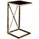 Zafina 13" Wide Glass Top - Antique Gold Side Table
