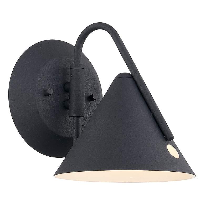 Image 2 Zag 7.75" High Textured Matte Black LED Wall Sconce