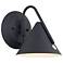 Zag 7.75" High Textured Matte Black LED Wall Sconce