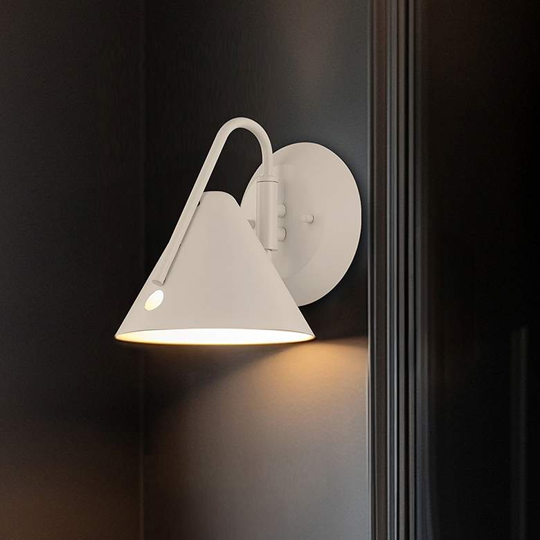 Image 1 Zag 7.75" High White LED Wall Sconce