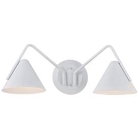 Image2 of Zag 8" High 2 Light Matte White LED Wall Sconce
