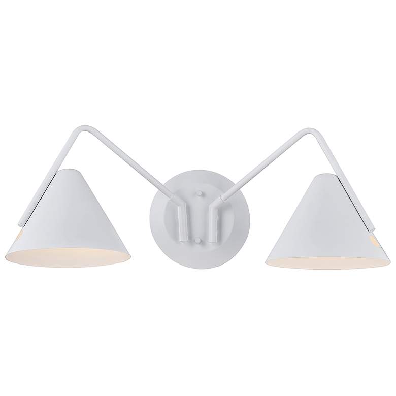 Image 2 Zag 8" High 2 Light Matte White LED Wall Sconce