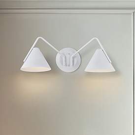 Image1 of Zag 8" High 2 Light Matte White LED Wall Sconce