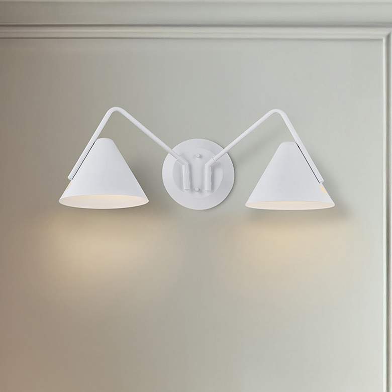Image 1 Zag 8" High 2 Light Matte White LED Wall Sconce