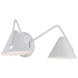 Image3 of Zag 8" High 2 Light Matte White LED Wall Sconce more views