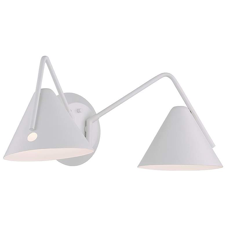 Image 3 Zag 8" High 2 Light Matte White LED Wall Sconce more views