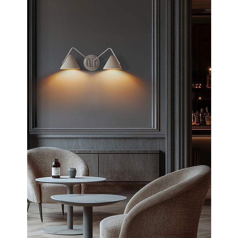 Image 7 Zag 8" High 2 Light Matte White LED Wall Sconce more views