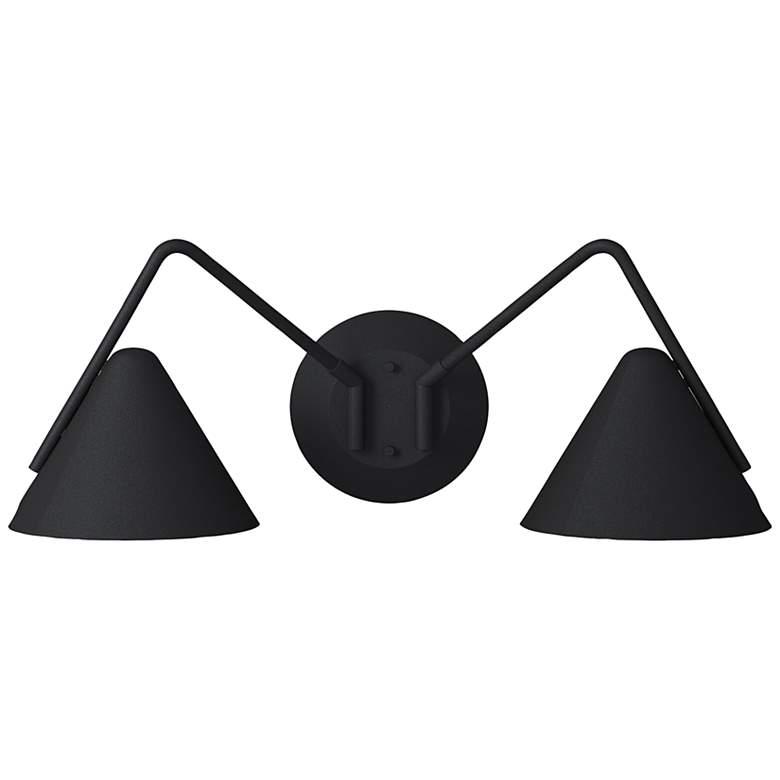 Image 3 Zag 8 inch High Matte Black 2-Light LED Mid-Century Modern Wall Sconce more views