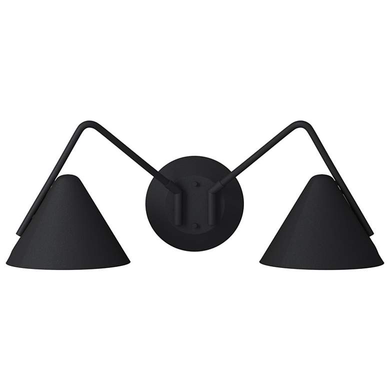 Image 3 Zag 8 inch High Matte Black 2-Light LED Mid-Century Modern Wall Sconce more views