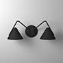 5_Zag 8" High Matte Black 2-Light LED Mid-Century Modern Wall Sconce more views