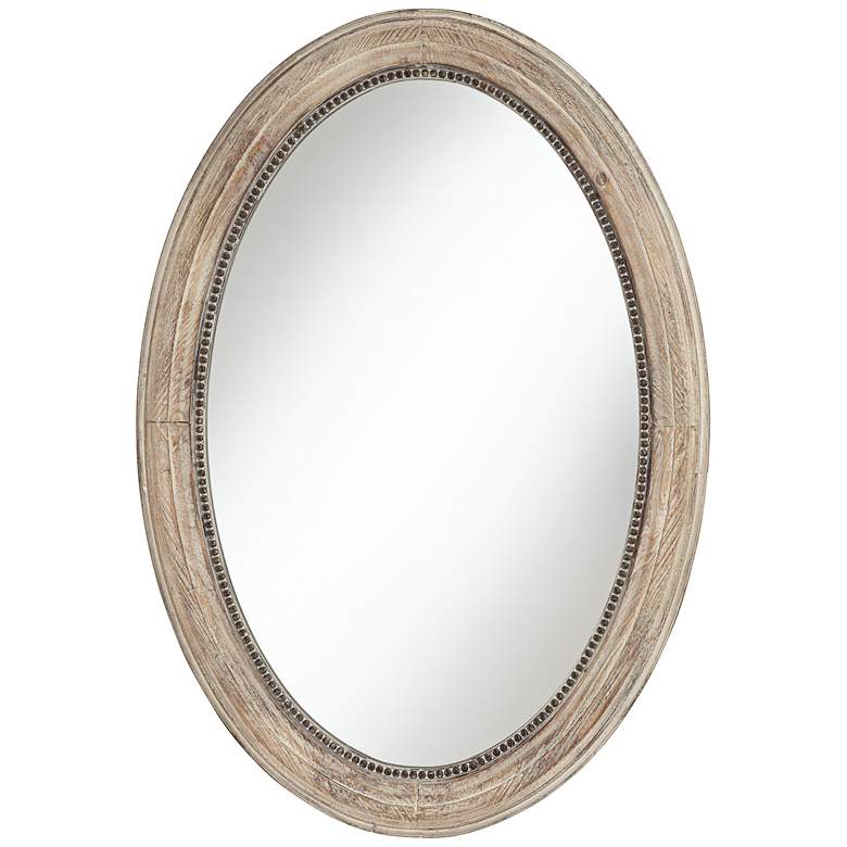 Zahra Wooden 23 1/2&quot; x 34&quot; Oval Wall Mirror