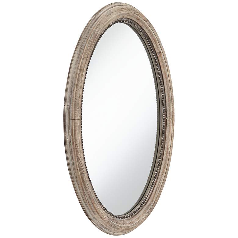 Zahra Wooden 23 1/2&quot; x 34&quot; Oval Wall Mirror more views