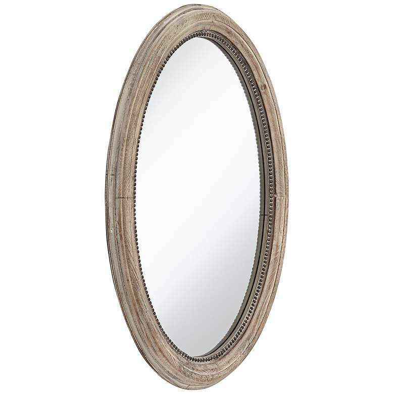 Image 4 Zahra Wooden 23 1/2" x 34" Oval Wall Mirrors Set of 2 more views