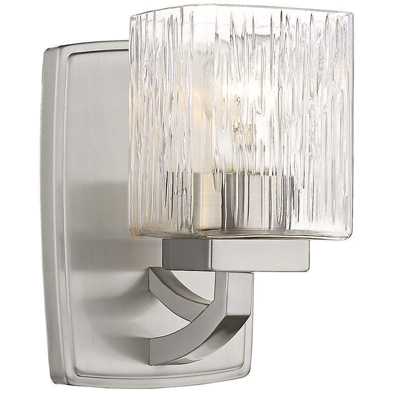 Image 1 Zaid 8 1/4" High Brushed Nickel Wall Sconce
