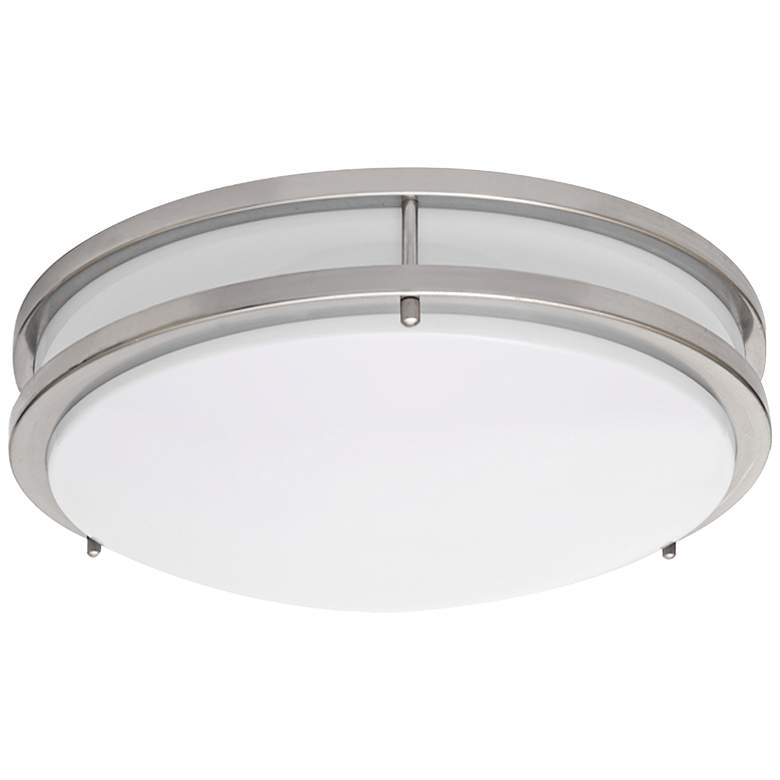 Image 2 Zaire Brushed Nickel 10" Wide Modern Flushmount LED Ceiling Light