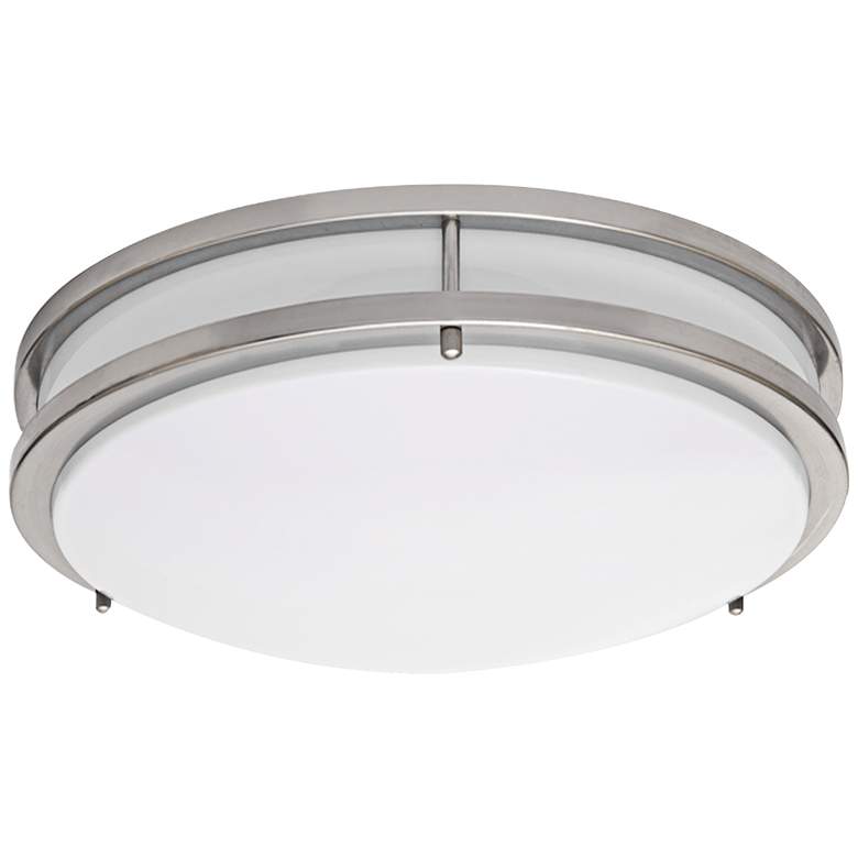 Image 2 Zaire Brushed Nickel 17 inch Wide Cool White LED Ceiling Light