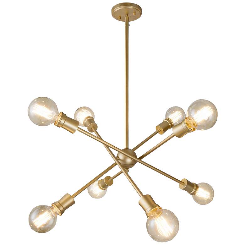 Image 2 Zale 24 3/4" Wide Gold Metal 8-Light Sputnik Chandelier