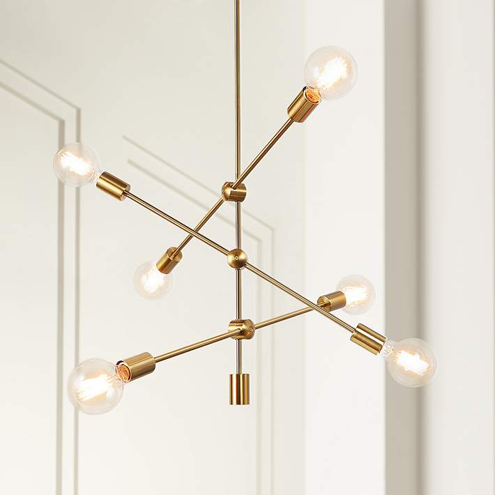 eksegese Forholdsvis forklædning Zale 26"W Gold Metal 6-Light Adjustable Sputnik Chandelier - #91P86 | Lamps  Plus