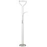 Zale Brushed Nickel LED Torchiere Floor Lamp w/ Reading Arm