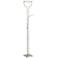 Zale Nickel LED Torchiere Floor Lamp with Reading Light