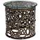 Zama 25" Wide Natural Steel and Glass Accent Table