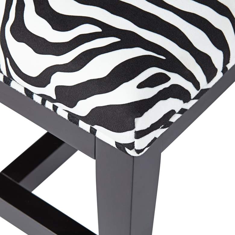 Zambia Zebra Print Pattern Velvet Bench more views