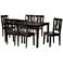 Zamira Dark Brown Wood 7-Piece Dining Table and Chair Set