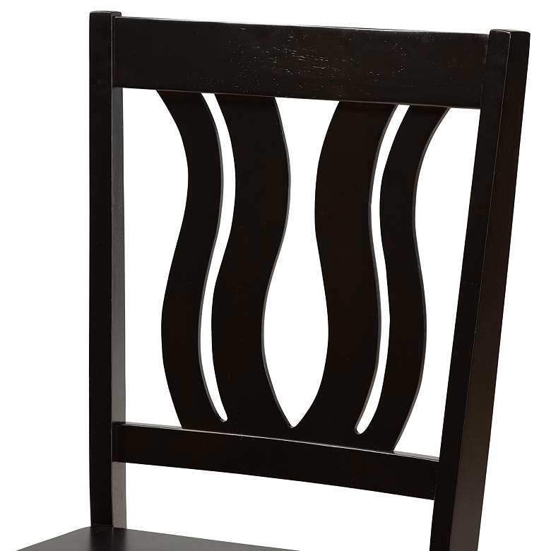 Image 5 Zamira Dark Brown Wood 7-Piece Dining Table and Chair Set more views
