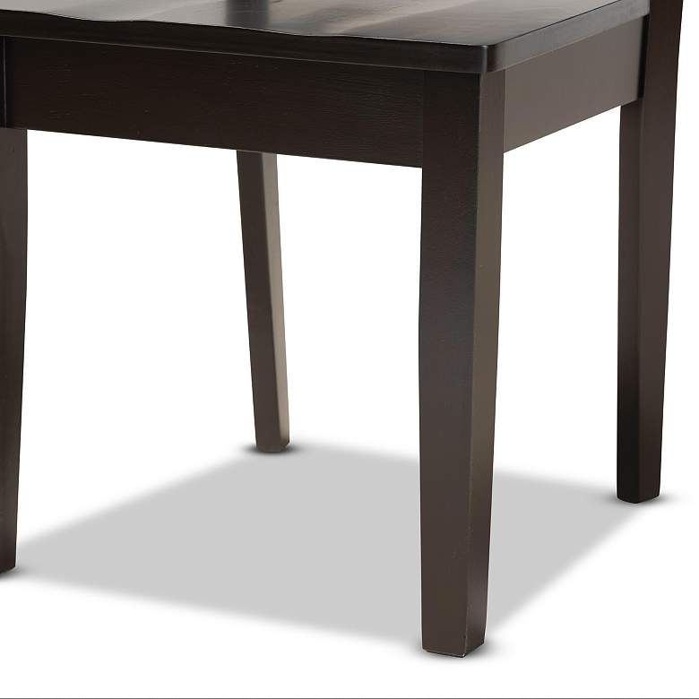 Image 6 Zamira Dark Brown Wood 7-Piece Dining Table and Chair Set more views