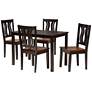 Zamira Two-Tone Brown 5-Piece Dining Table and Chair Set