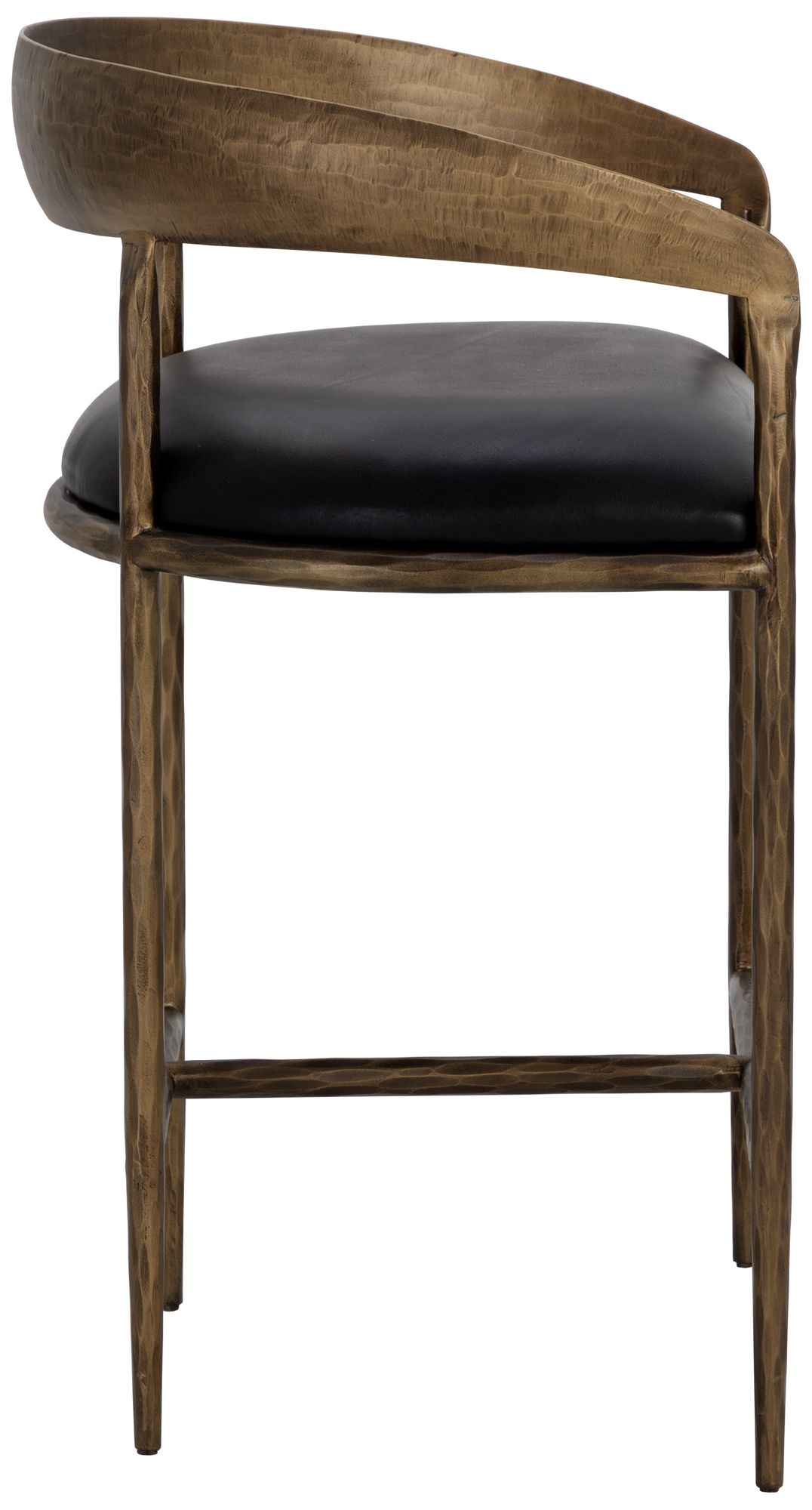 Image 3 Zanatta 26 1/2" Charcoal Black Leather Counter Stool more views