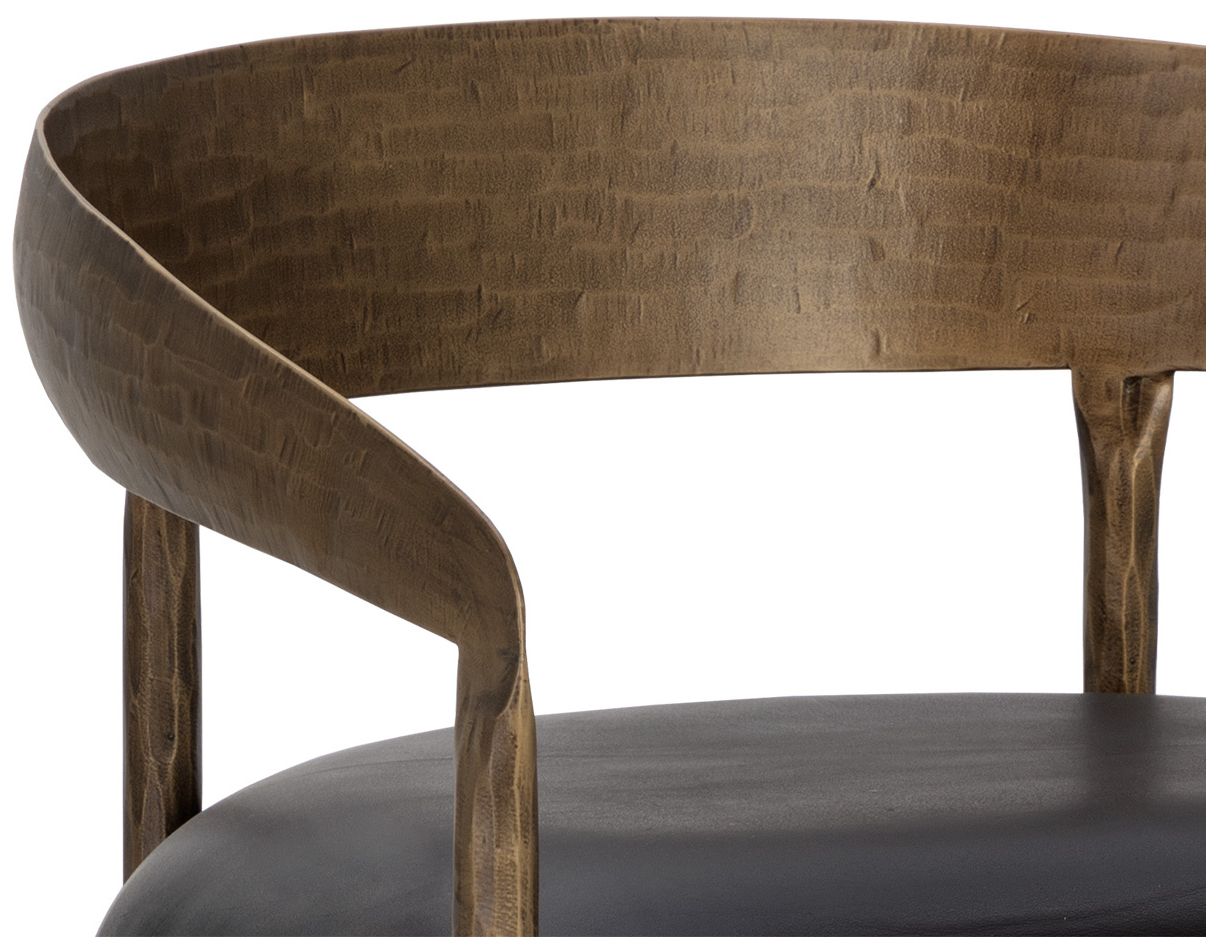 Image 6 Zanatta 26 1/2" Charcoal Black Leather Counter Stool more views