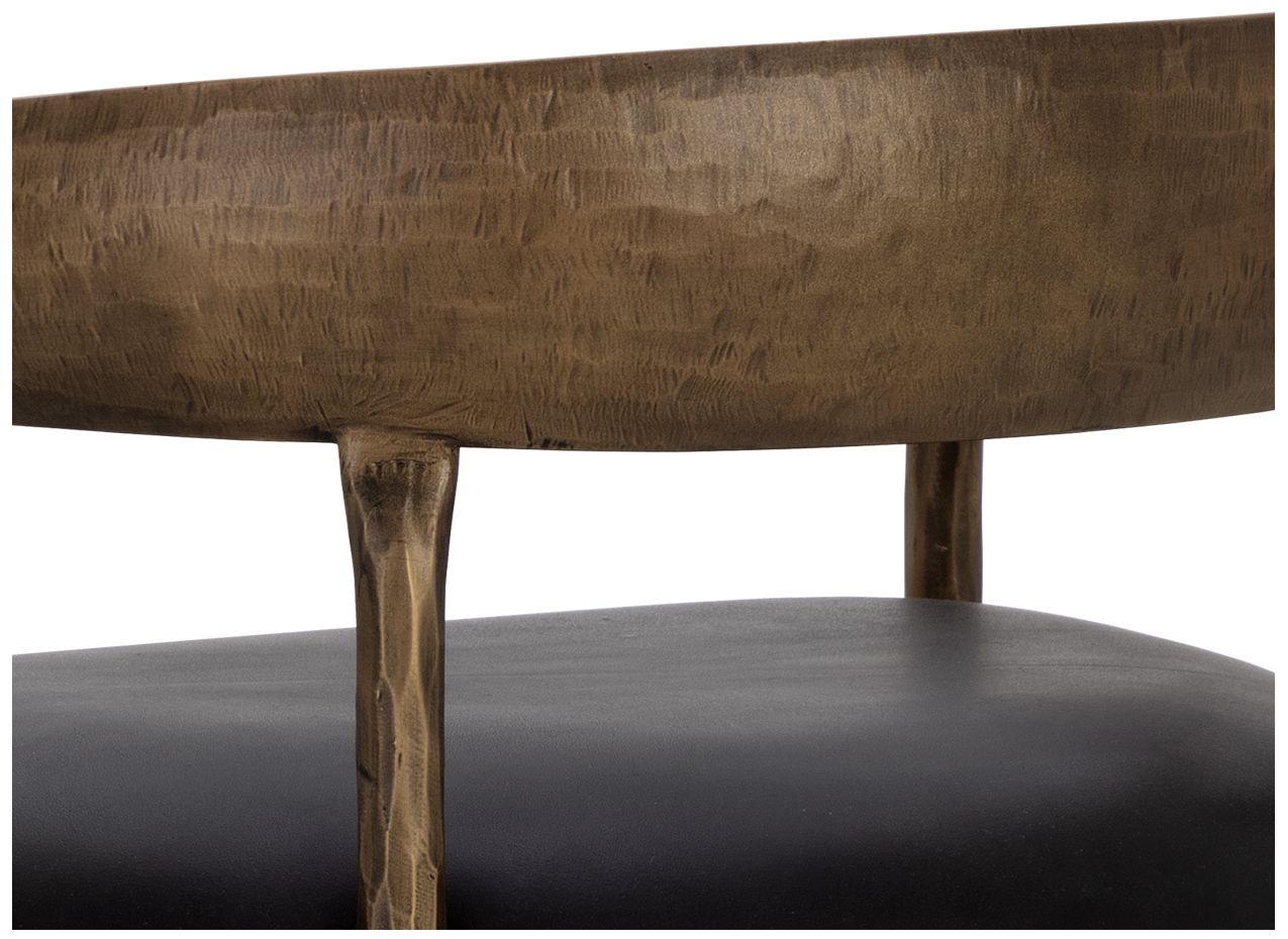 Image 7 Zanatta 26 1/2" Charcoal Black Leather Counter Stool more views