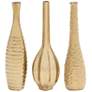 Zander Gold Textured Ceramic Bottleneck Vases Set of 3