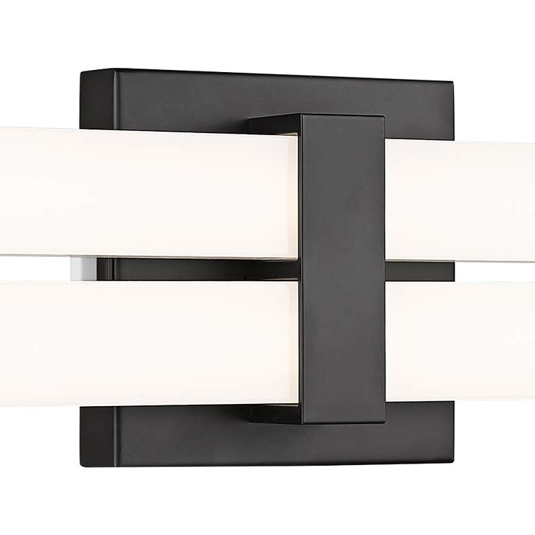 Image 4 Zane 18" Wide Matte Black LED 2-Light Bath Light more views