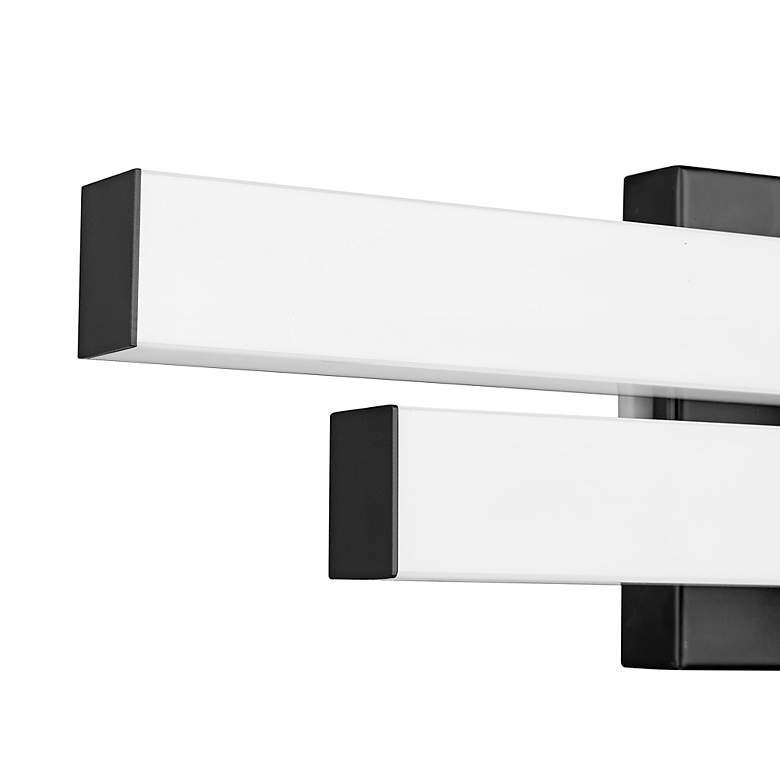 Image 5 Zane 18" Wide Matte Black LED 2-Light Bath Light more views