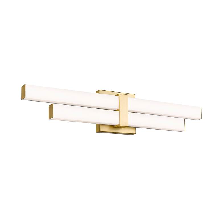 Image 6 Zane 18" Wide Modern Gold 2-Light LED Vanity Bath Light more views