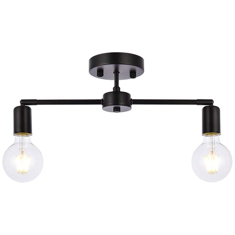 Image 1 Zane 2 Lts Black Flush Mount