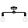 Zane 2 Lts Black Flush Mount