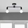 1_Zane 2 Lts Black Flush Mount