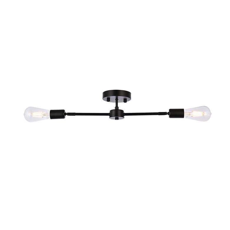 Image 4 Zane 2 Lts Black Flush Mount more views