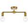 Zane 2 Lts Brass Flush Mount