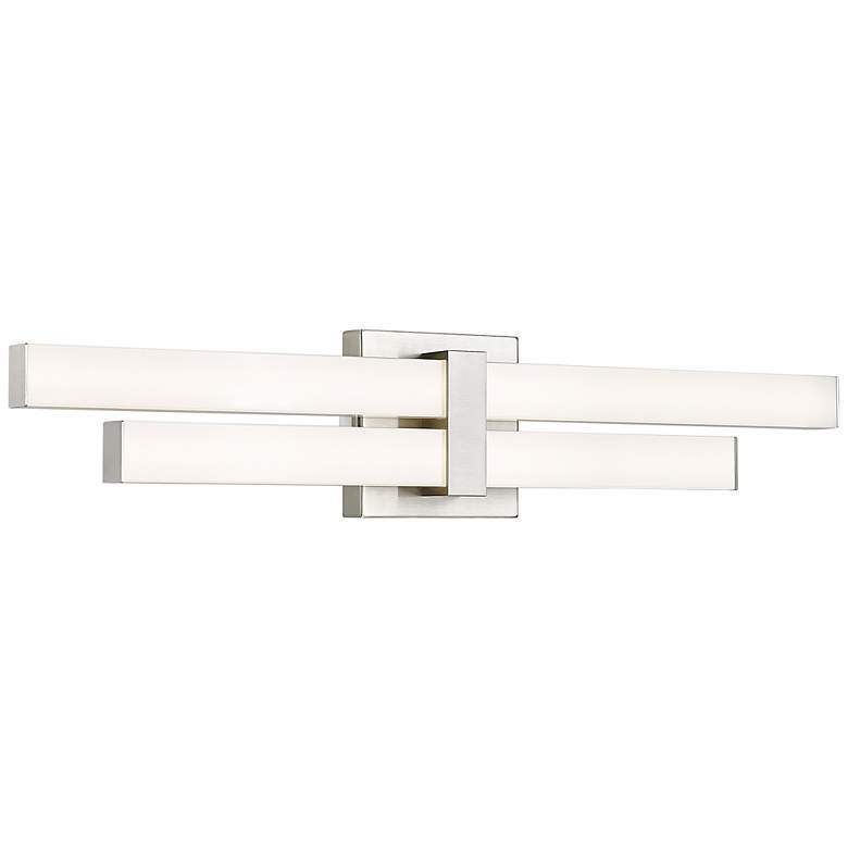 Image 3 Zane 25" Wide Brushed Nickel LED Bath Light