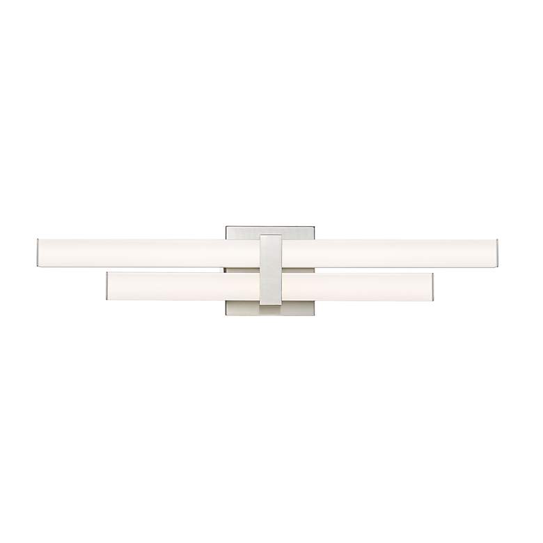 Image 6 Zane 25" Wide Brushed Nickel LED Bath Light more views