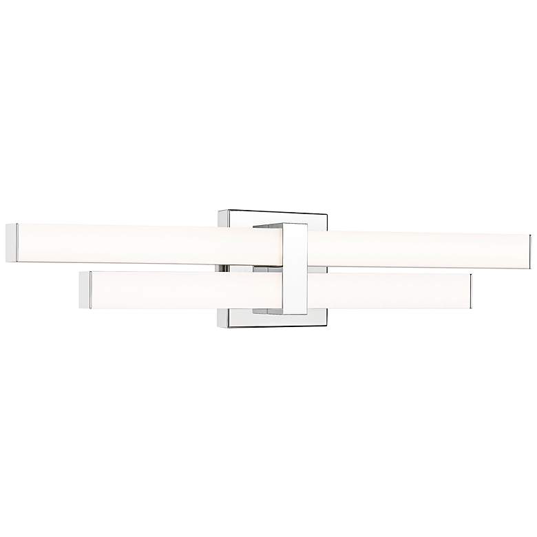 Image 3 Zane 25" Wide Chrome 2-Light LED Vanity Bath Light