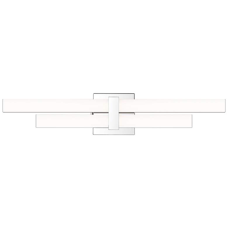 Image 7 Zane 25" Wide Chrome 2-Light LED Vanity Bath Light more views
