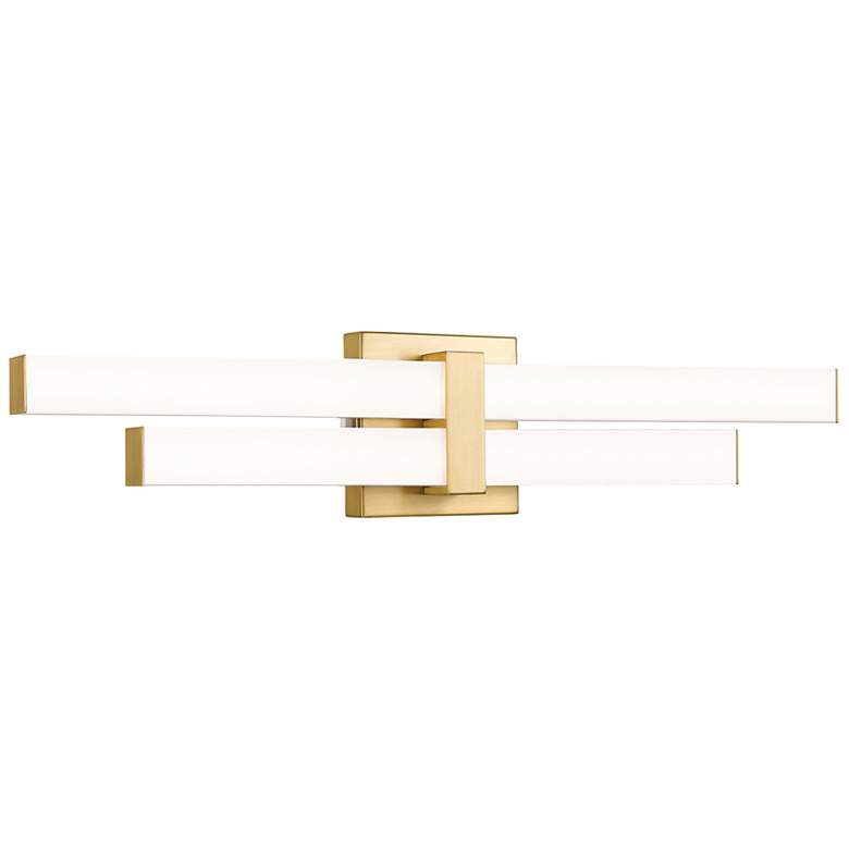 Image 3 Zane 25" Wide Modern Gold 2-Light LED Vanity Bath Light
