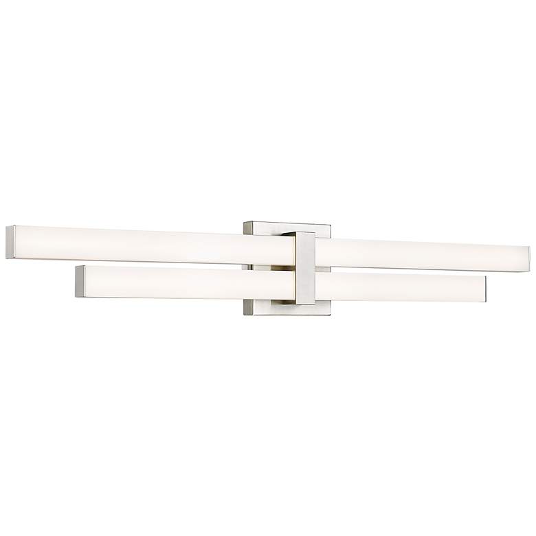 Image 3 Zane 32" Wide Brushed Nickel 2-Light LED Vanity Bath Light
